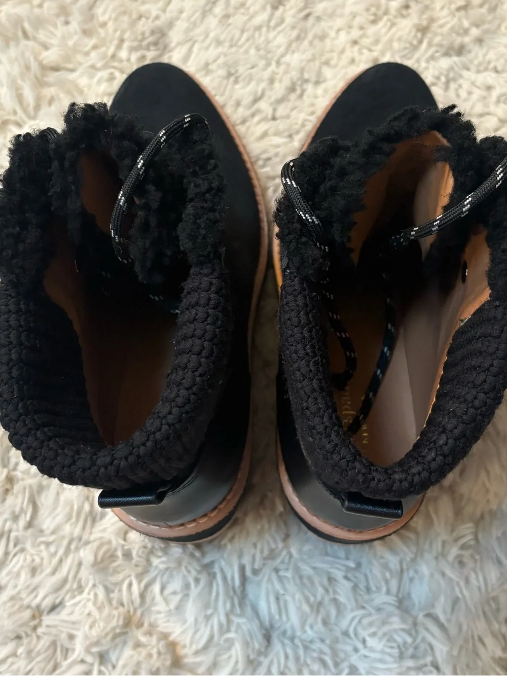 Kate Spade Willow Wedge Lace Up Knit Collar Suede Platform Booties